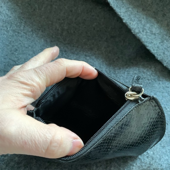 Fossil Brand Real Leather Faux Snakeskin Finish Zipper Pouch and CardHolder - Picture 4 of 6